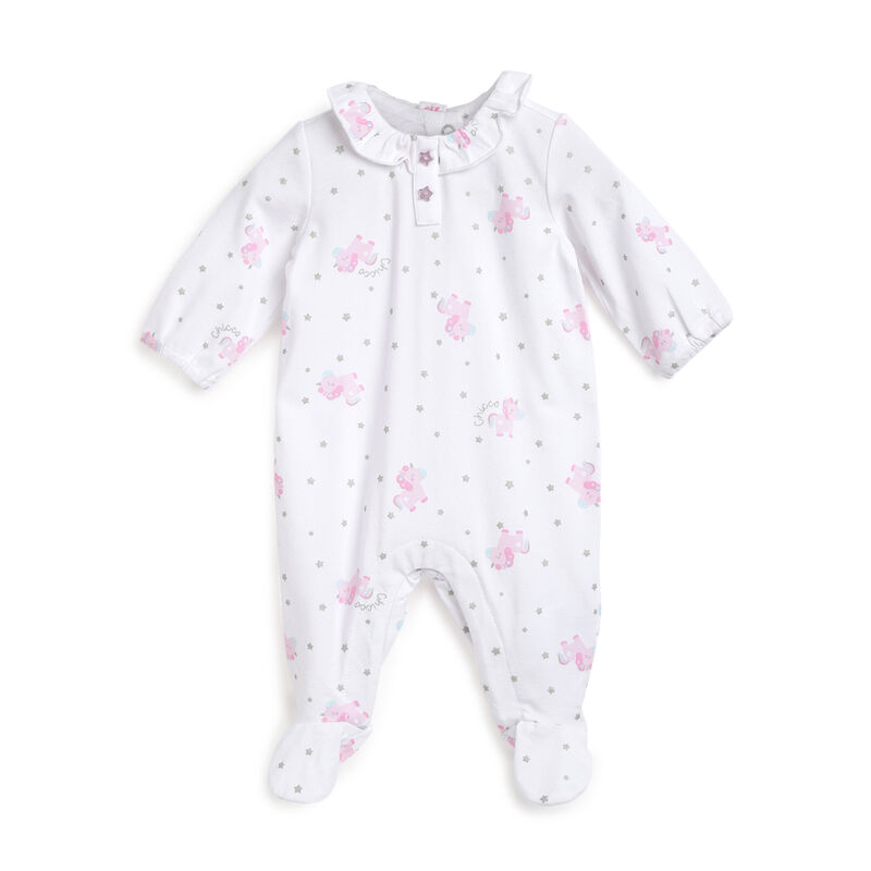 Girls Natural Printed Leg Opening Babysuit image number 0